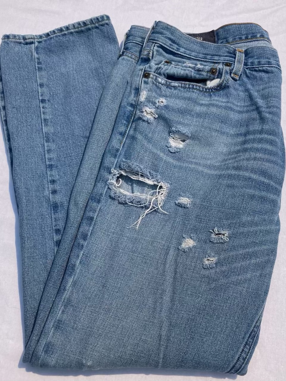 Hollister Skinny Jean Mens 36”x 32” Blue Distressed